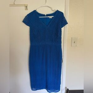 Boden Blue Pleated Sheath Midi Dress